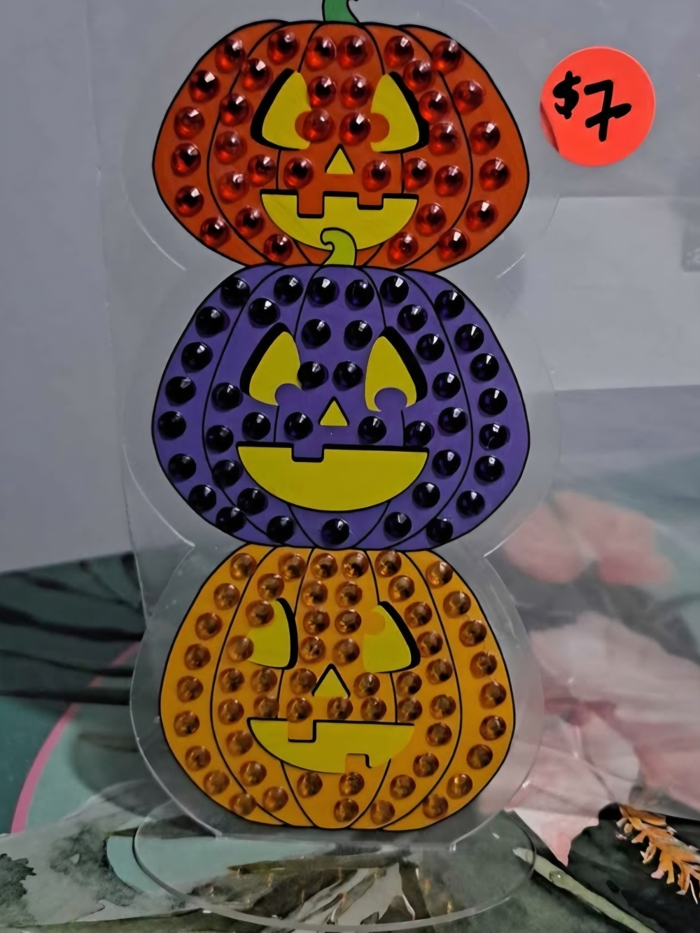 Halloween Pumpkin Trio - Orange & Purple & Red Sparkle Pumpkins